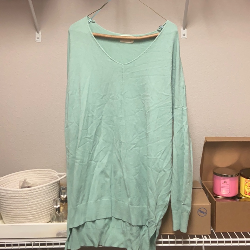 Mint V Neck Sweater